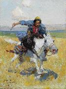 Franz Roubaud Tatar horseman France oil painting artist